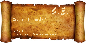 Oster Elemér névjegykártya